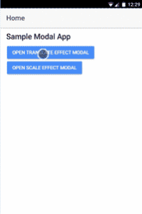 Ionic modal custom transitions